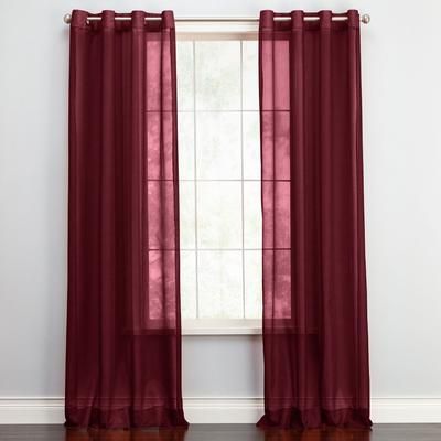 Wide Width BH Studio Sheer Voile Grommet Panel by BH Studio in Burgundy (Size 56" W 84" L) Window Curtain