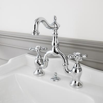Randolph Morris High Spout Bridge Style Sink Faucet - Metal Cross Handles RMB758VMC-CP