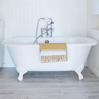 Randolph Morris Kensington 60 Inch Cast Iron Double Ended Clawfoot Tub - Rim Faucet Drillings RM60DE7W