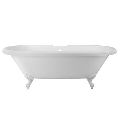 Randolph Morris Halifax 70 Inch Acrylic Double Ended Clawfoot Tub - Rim Faucet Drillings - Imperial Ball & Claw Feet RMA71DE7WDIW