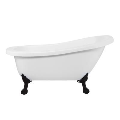 Randolph Morris Charleston 62 Inch Acrylic Slipper Clawfoot Tub - No Faucet Drillings - Lion Paw Feet RMA62SL0WLPORB