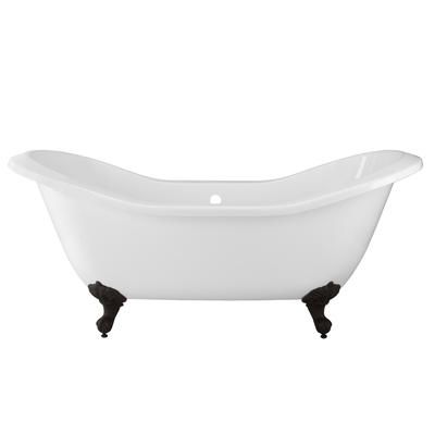 Randolph Morris Serenity 72 Inch Acrylic Double Slipper Clawfoot Tub - Rim Faucet Drillings - Imperial Ball & Claw Feet RMA72DS7DIORB