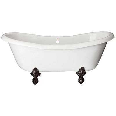 Restoria Bathtub Duchess 68 Inch Acrylic Double Slipper Clawfoot Tub - Rim Faucet Drillings RDS551-O-RM