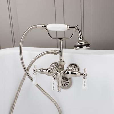 Randolph Morris Clawfoot Tub Wall Mount Downspout Faucet with Handshower RM154PN