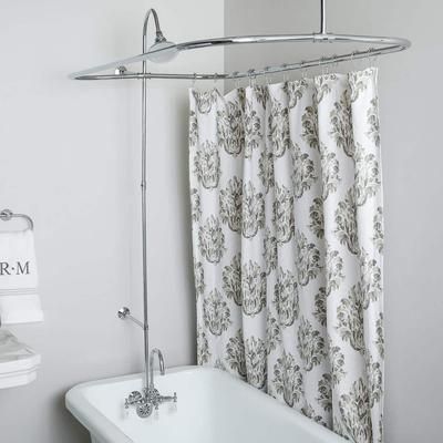 Randolph Morris 54 Inch Clawfoot Tub Shower Enclosure with Watering Can Shower Head RM403SEC