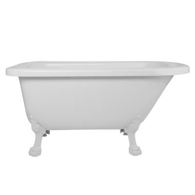 Randolph Morris Stratford 57 Inch Acrylic Classic Clawfoot Tub - Rim Faucet Drillings - Lion Paw Feet RMA57RT7WLPW