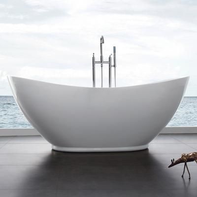 Randolph Morris Parker 69 Inch Acrylic Double Slipper Freestanding Tub - No Faucet Drillings RMA180