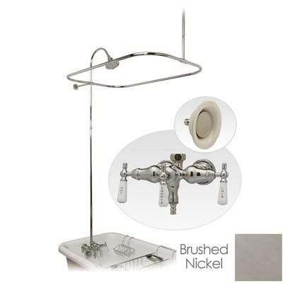 Randolph Morris 54 Inch Tub Wall Mount Clawfoot Tub Shower Enclosure with Faucet and Sunflower Shower Head RM034SBN