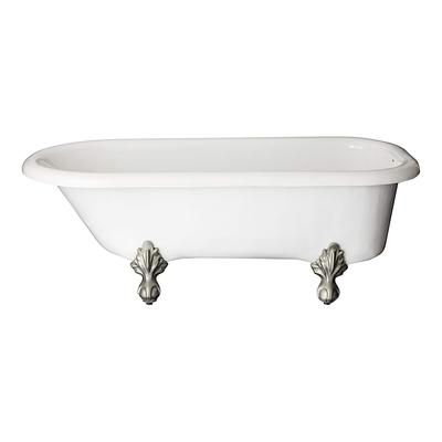 Restoria Bathtub Regent 60 Inch Acrylic Classic Clawfoot Tub - Tub Wall Faucet Drillings 501-N