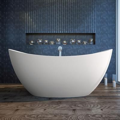 Aquatica Purescape 171 72 Inch Freestanding Solid Surface Bathtub PS171M-WHT