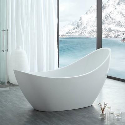 Randolph Morris Crescent 73 Inch Acrylic Double Slipper Freestanding Tub - No Faucet Drillings RMJ43-PB