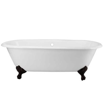 Randolph Morris Kensington 60 Inch Cast Iron Double Ended Clawfoot Tub - No Faucet Drillings RM60DE0ORB