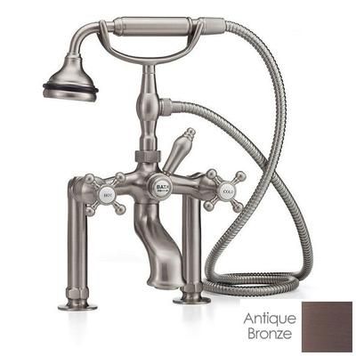 Cheviot Deck Mount Clawfoot Tub Hand Shower Faucet with Cross Handles 5121-AB