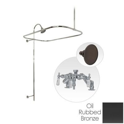 Randolph Morris 60 Inch Deck Mount Clawfoot Tub Shower Enclosure with Downspout Faucet and Watering Can Shower Head RM737W-60ORB