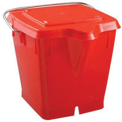 Seau Carré 12 L Avec Couvercle Étanche - Rouge - Gilac