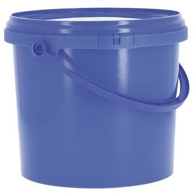seau plastique rond avec couvercle bleu - 5l