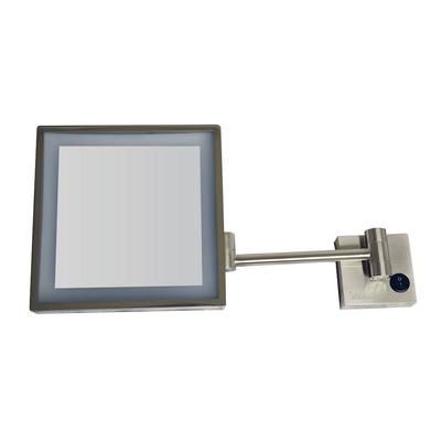 Whitehaus Collection Square Wall Mount Led 5X Magnified Mirror WHMR25-BN