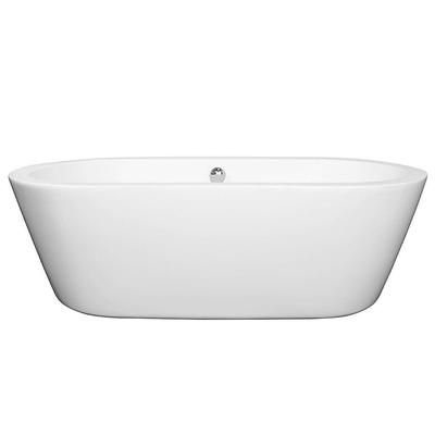 Wyndham Collection Mermaid 71 Inch Acrylic Double Ended Freestanding Bathtub - No Faucet Drillings WCOBT100371