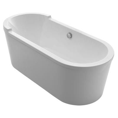 Whitehaus Collection 71 Inch Acrylic Double Ended Single Side Freestanding Bathtub - White WHVT180BATH