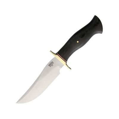 Bark River Vest Pocket Bowie D Black Fixed Blade Knife A2 Tool Steel Standard Edge Satin Black Canvas Micarta Handle 09-116MBC