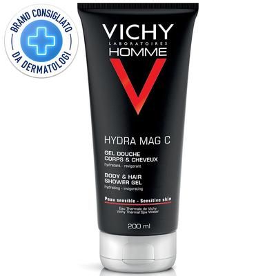 Vichy Homme Hydra Mag C - Gel doccia per corpo e capelli pelle sensibi