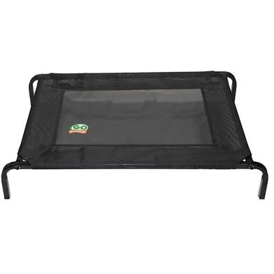 Elevated Cooling Pet Cot Bed, 28.75" L X 18" W X 6" H, Small, Black