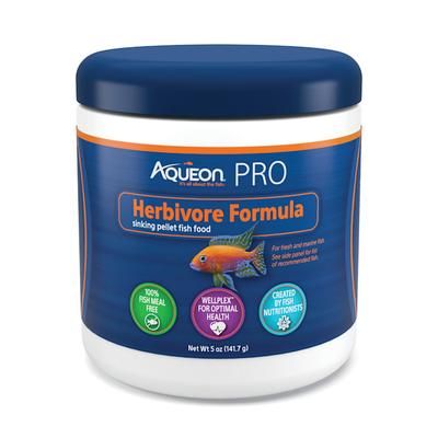 Aqueon Pro Herbivore Formula Fish Food Pellet, 5 oz.