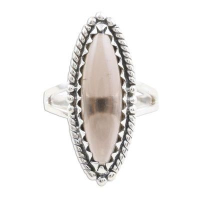 Richly Royal,'Marquise Bezel Set Smoky Quartz Cabochon Cocktail Ring'