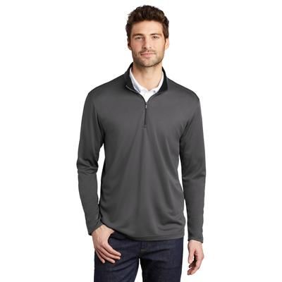 Port Authority K584 Silk Touch Performance 1/4-Zip in Steel Gray/Black size 4XL | Polyester