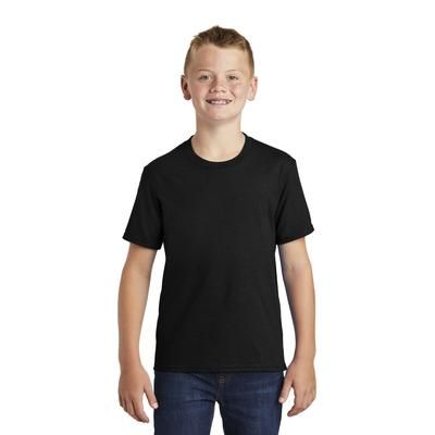 Port & Company PC455Y Youth Fan Favorite Blend Top in Jet Black size Medium | Cotton/Polyester