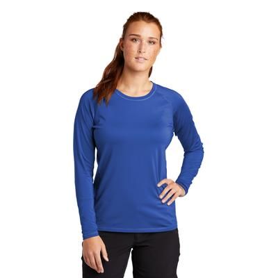 Sport-Tek LST470LS Athletic Women's Long Sleeve Rashguard Top in True Royal Blue size Large | Polyester Blend