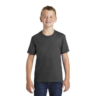 Port & Company PC455Y Youth Fan Favorite Blend Top in Black Heather size Small | Cotton/Polyester