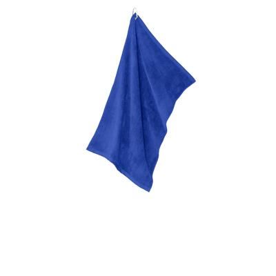 Port Authority TW530 Grommeted Microfiber Golf Towel in Royal Blue size OSFA | Polyester Blend