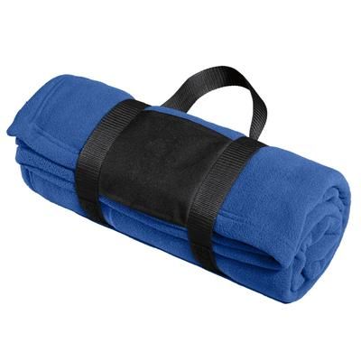 Port Authority BP20 Fleece Blanket with Carrying Strap in True Royal Blue size OSFA | Polyester