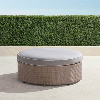 Pasadena II Ottoman in Dove Wicker - Sunbrella Rain, Rain Brick - Frontgate