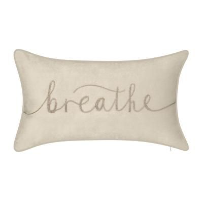 Celebrations "Breathe" Embroidered Decorative Pillow by Levinsohn Textiles in Sand Taupe