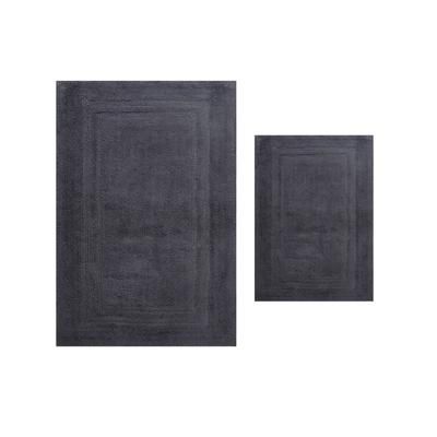 Luxury Hotel Style Bath Rug 2-Pc. Set by Home Weavers Inc in Grey