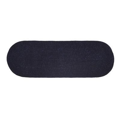 Better Trends Chenille Solid Braid Collection Reversible Indoor Area Utility Rug in Vibrant Colors, by Better Trends in Navy (Size 24X108 RUNR)
