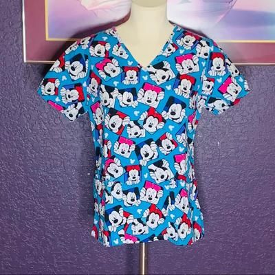 Disney Tops | Disney Scrub Topsz Xs | Color: Blue | Size: Xs