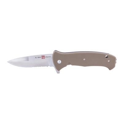 Al Mar Knives S.E.R.E. 2020 Coyote Series Folding Knife Spring Assist 8Cr 3.6 in Combo Coyote AMK2215