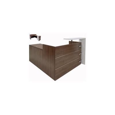 63"W x 79"D L-Shaped Reception Desk w/ Floating Counter & Drawers