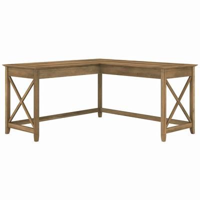 Bush Furniture Key West 60W L Shaped Desk in Reclaimed Pine - Bush Furniture KWD160RCP-03