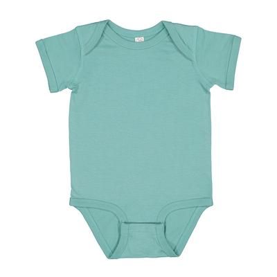 Rabbit Skins 4424 Infant Fine Jersey Bodysuit in Saltwater size Newborn | Ringspun Cotton LA4424, RS4424