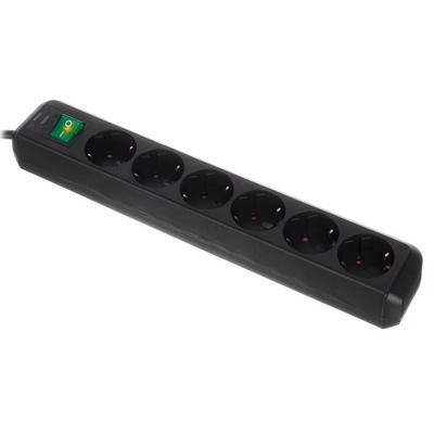 Brennenstuhl Eco-L 6 Way Split Sw 1,5m BK