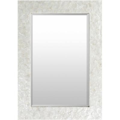 Tabuk 40"H x 28"W x 1"D Wall Mirror White Accent Mirror - Boutique Rugs