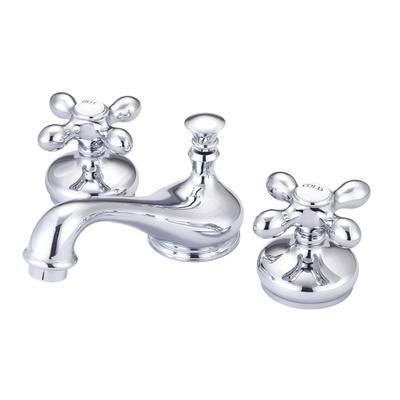 Randolph Morris Teapot Widespread Bathroom Sink Faucet - Metal Cross Handles RMH302MC-CP