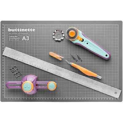 buttinette Lot de découpe "magnétique" avec tapis de découpe, 45 x 30 cm