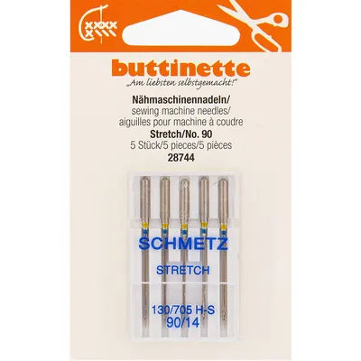 buttinette Aiguilles pour machine à coudre "Stretch", épaisseur : 90, contenu : 5 pièces