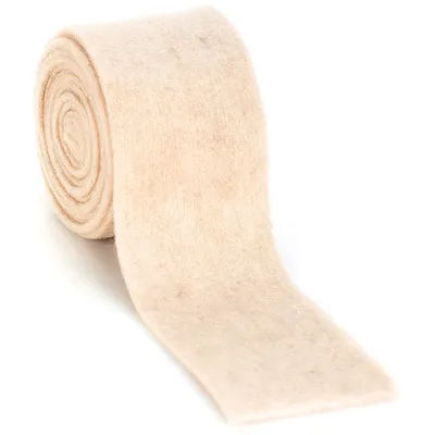 Ruban en laine feutrée, écru, 7,5 cm, 3 m