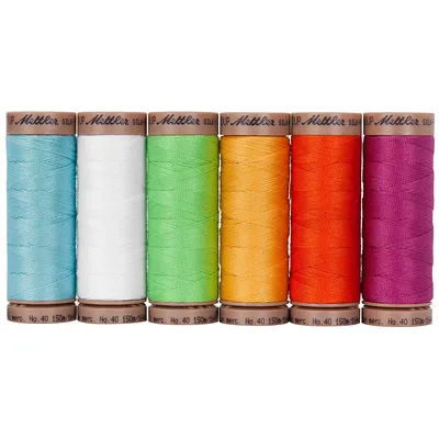 Mettler Silk Finish Cotton Lot de fil à coudre "printemps", grosseur : 40, contenu : 6x 150 m
